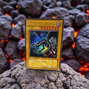 1996 Yu-Gi-Oh! Red-Eyes Black Dragon SDJ-001 Rare Holographic Card